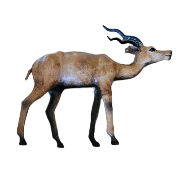 Vintage - 1960's Leather Wrapped Impala Statue - Picture 1 of 5